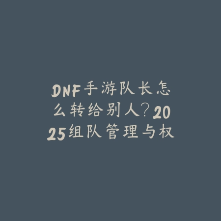 DNF手游队长怎么转给别人？2025组队管理与权限移交_绿色下载网_游戏攻略_