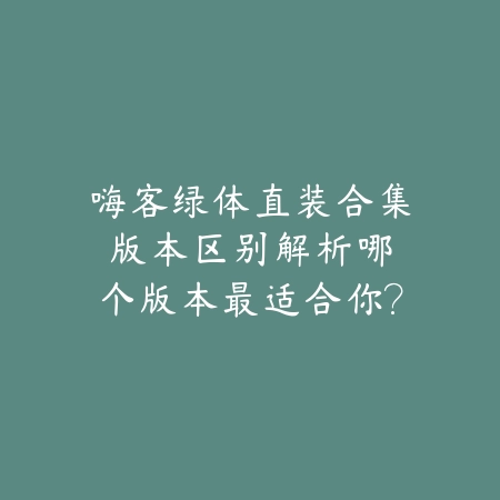 嗨客绿体直装合集版本区别解析：哪个版本最适合你？_绿色下载网_游戏攻略_