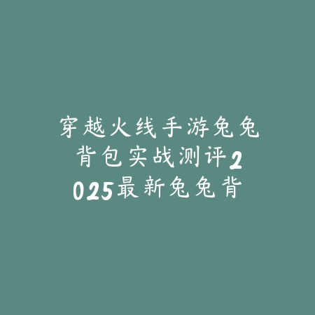 穿越火线手游兔兔背包实战测评：2025最新兔兔背包属性与PVP、PVE表现分析_绿色下载网_游戏攻略_