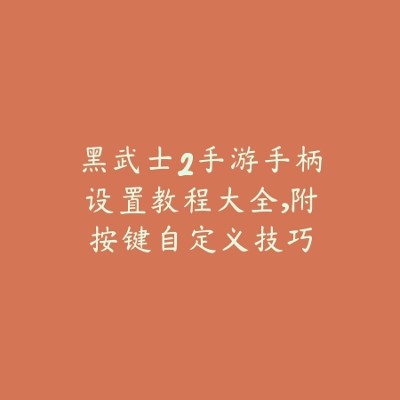 黑武士2手游手柄设置教程大全，附按键自定义技巧_绿色下载网_游戏攻略_