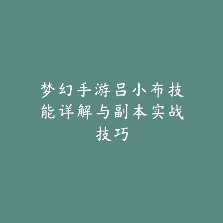 梦幻手游吕小布技能详解与副本实战技巧_绿色下载网_游戏攻略 梦幻手游吕小布技能详解与副本实战技巧-绿色下载网