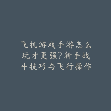 飞机游戏手游怎么玩才更强？新手战斗技巧与飞行操作详解_绿色下载网_游戏攻略_